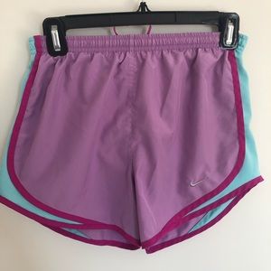 Purple and blue Nike shorts
